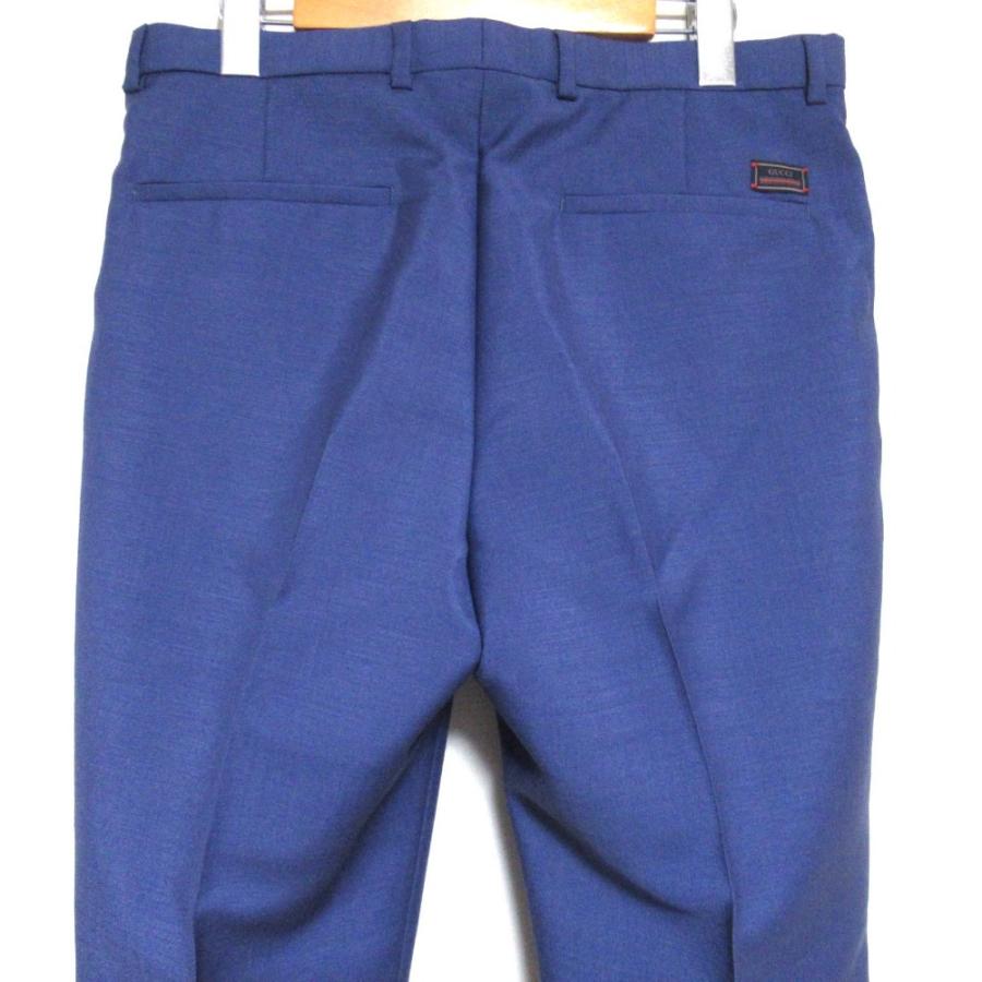 美品 24SS GUCCI グッチ モヘヤウール テーラードジャケット+スラックスパンツ スーツ セットアップ サイズ46 170/88A ブルー メンズ 古着 中古の画像