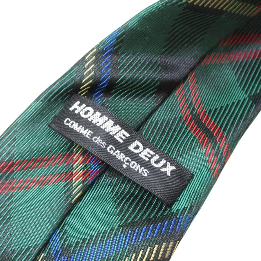 【中古】【未使用】コムデギャルソン オムドゥ COMME des GARCONS HOMME DEUX 2025年春夏 シルク チェック チェック柄ネクタイ レッドxグリーン【メンズ】 COMME des GARCONS HOMME DEUX 美品 コムデギャルソン オムドゥ