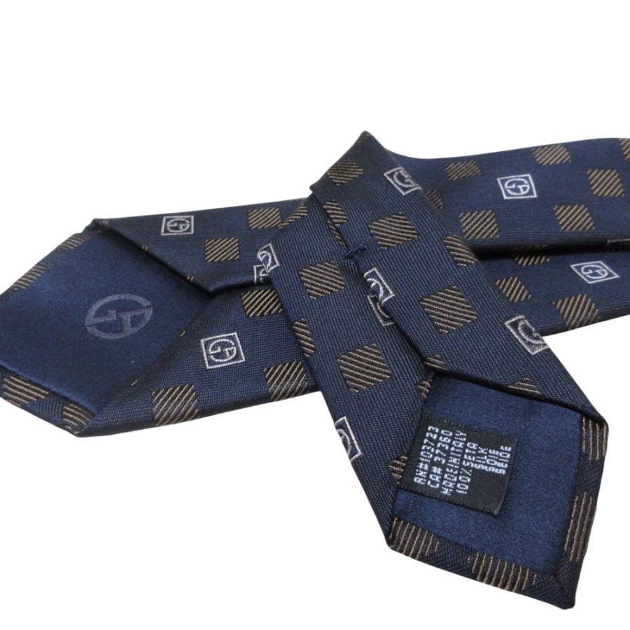 GIORGIO ARMANI 美品 ジョルジオアルマーニ ロゴ小紋柄 シルク