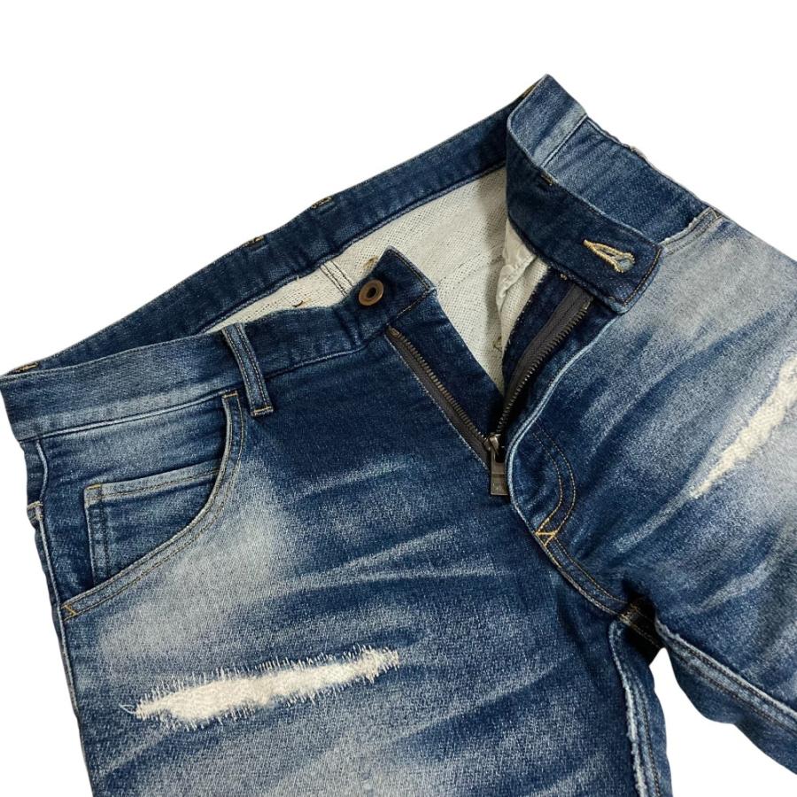 wjk 美品 ダブルジェイケイ tight knit-denim pants ストレッチ リペア 