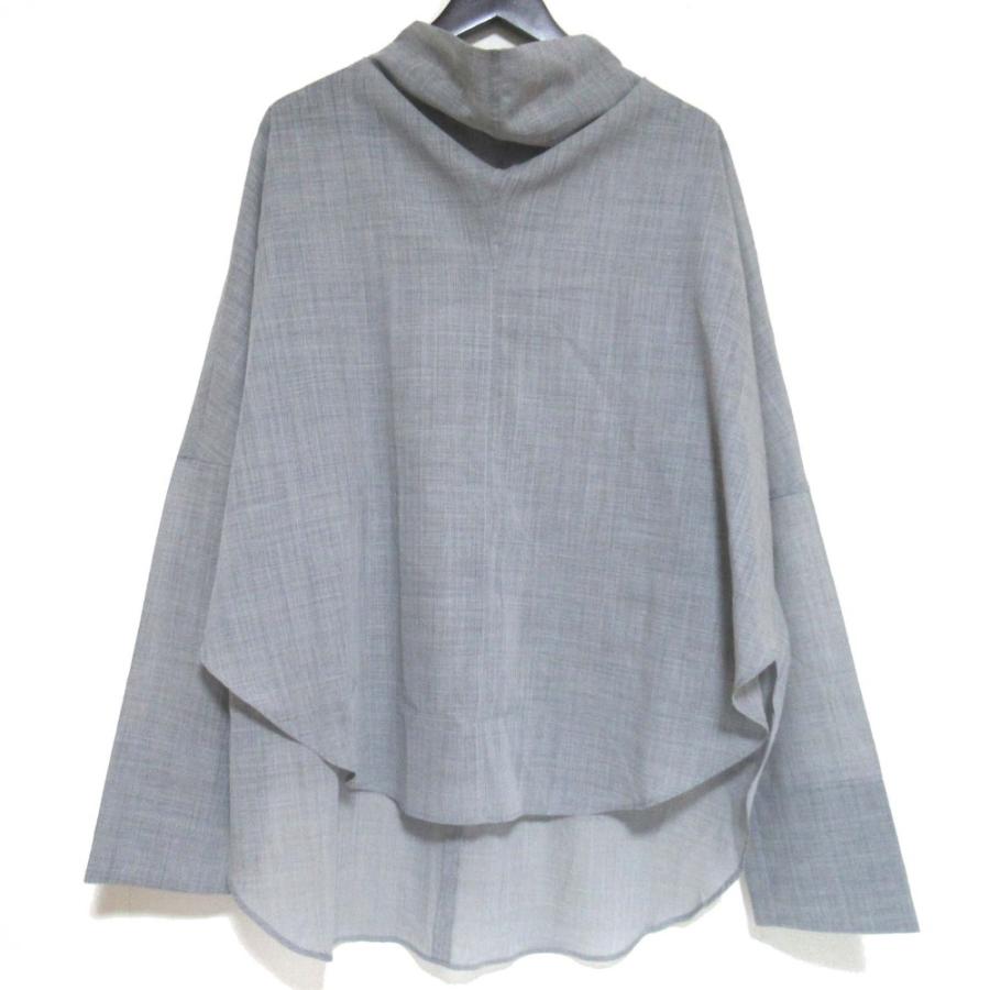 LE PHIL ルフィル シアーウールローンハイネックブラウス チャコール LE PHIL（ル フィル） 美品 24AW LE PHIL シアーウール ローン