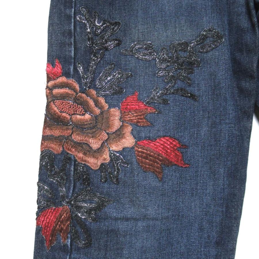 極美品✨GUCCI 現行タグ 刺繍 フラワー ボタニカル パンツ ネイビー紺色 GUCCI（グッチ） 良品 トムフォード期 名作 フラワーエンブロイダリー