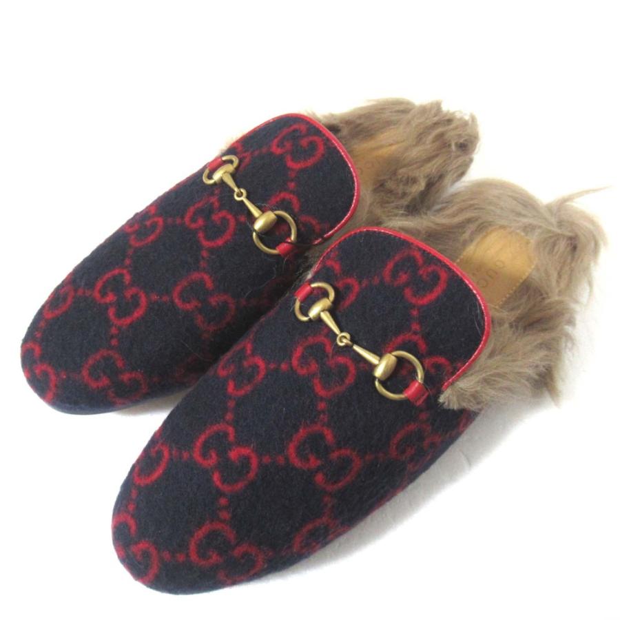 <未使用> GUCCI プリンスタウン　サイズ38 GUCCI（グッチ） 未使用 GG柄 プリンスタウン ホースビット スリッパ