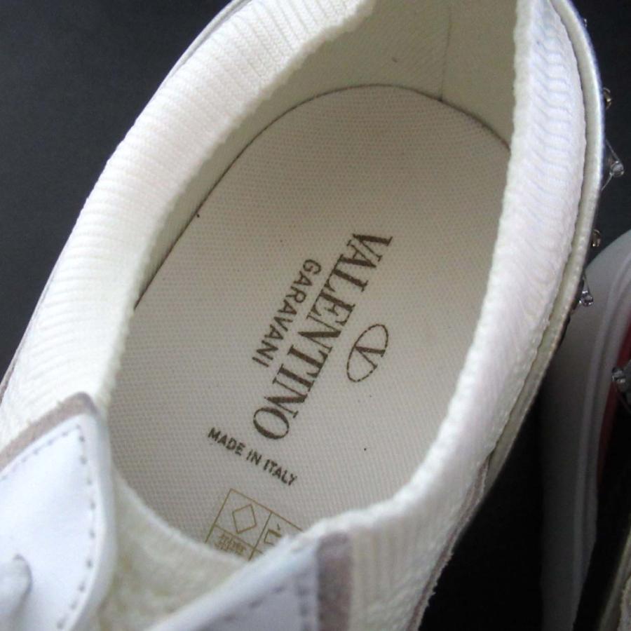 新品同様 VALENTINO GARAVANI ヴァレンティノガラヴァーニ ビジュー装飾 ローカット メッシュ スニーカー サイズ38.5 約25.5cm ホワイト レディース 古着 中古_4