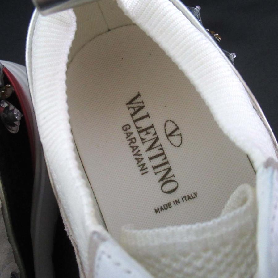 新品同様 VALENTINO GARAVANI ヴァレンティノガラヴァーニ ビジュー装飾 ローカット メッシュ スニーカー サイズ38.5 約25.5cm ホワイト レディース 古着 中古_5