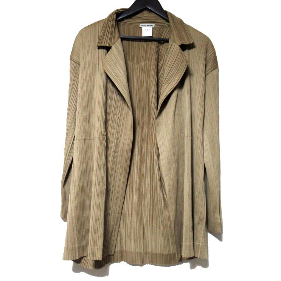 ISSEY MIYAKE イッセイミヤケ プリーツジャケット ブラウン M ISSEY