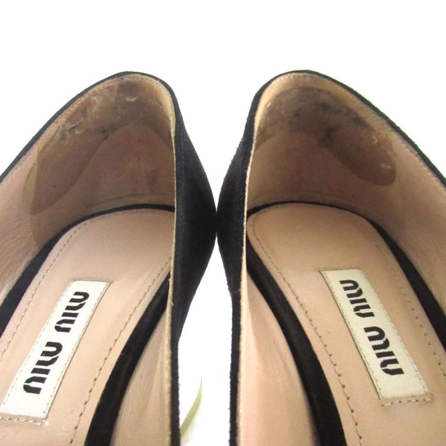 【美品】miu miu 19AW ビジュー装飾 フラットパンプス 37.5 黒 miu miu（ミュウミュウ） 美品 スタービジュー装飾 クリアヒール