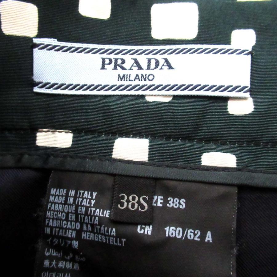 PRADA（プラダ） 美品 シルク100% リボンベルト 総柄 フレアスカート 