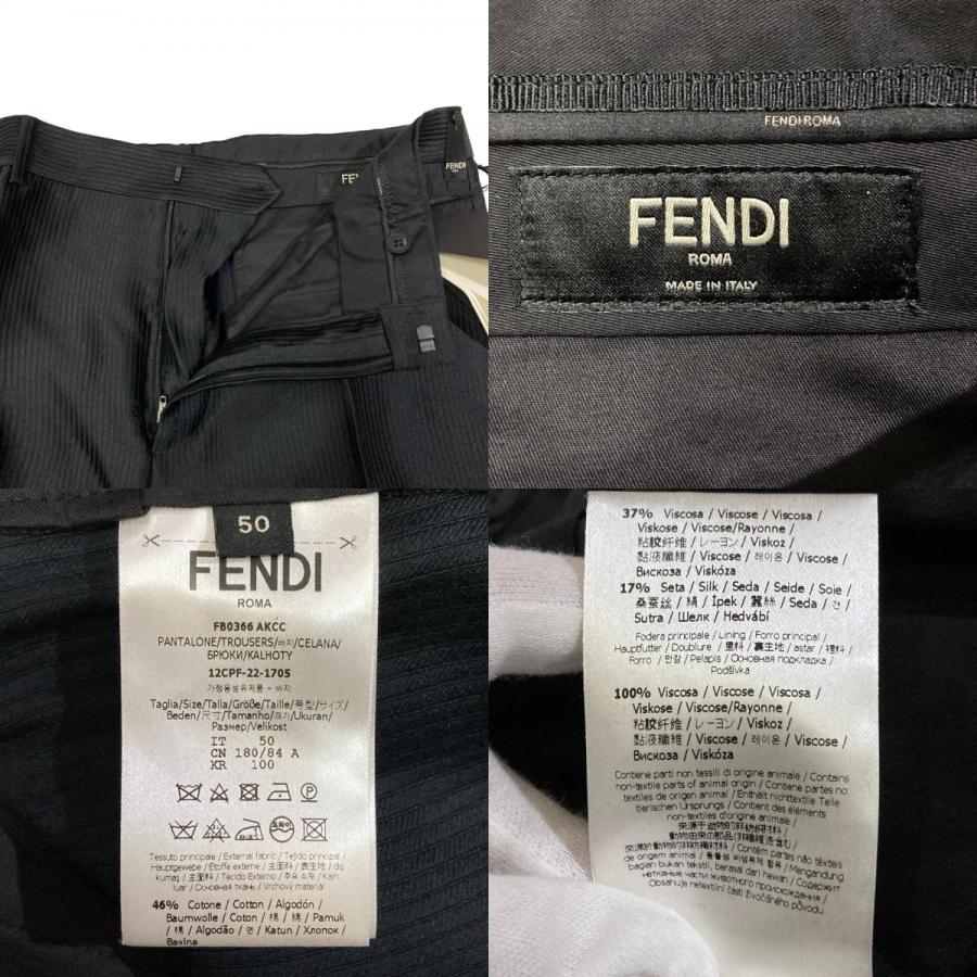 FENDI（フェンディ） 未使用 ストライプ×FFロゴジャガード スラックス