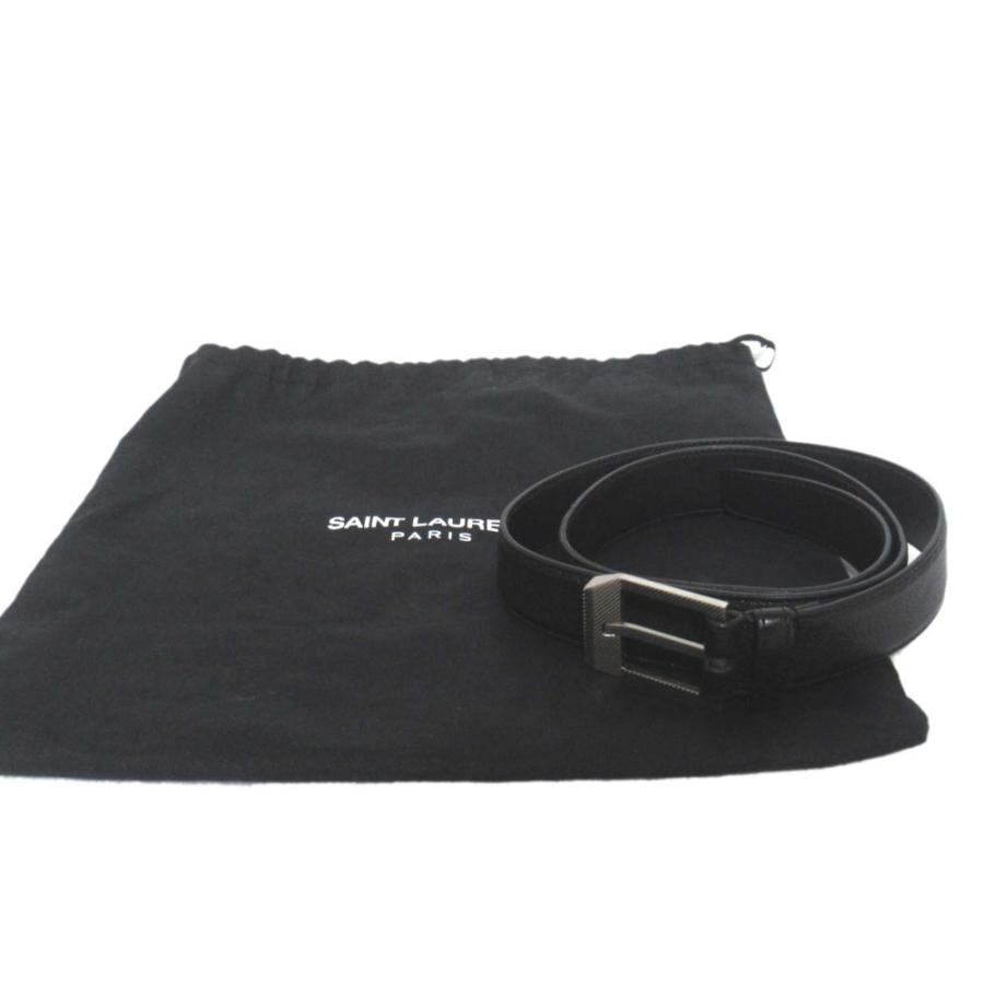 美品 SAINT LAURENT PARIS サンローランパリ レザーベルト ブラック