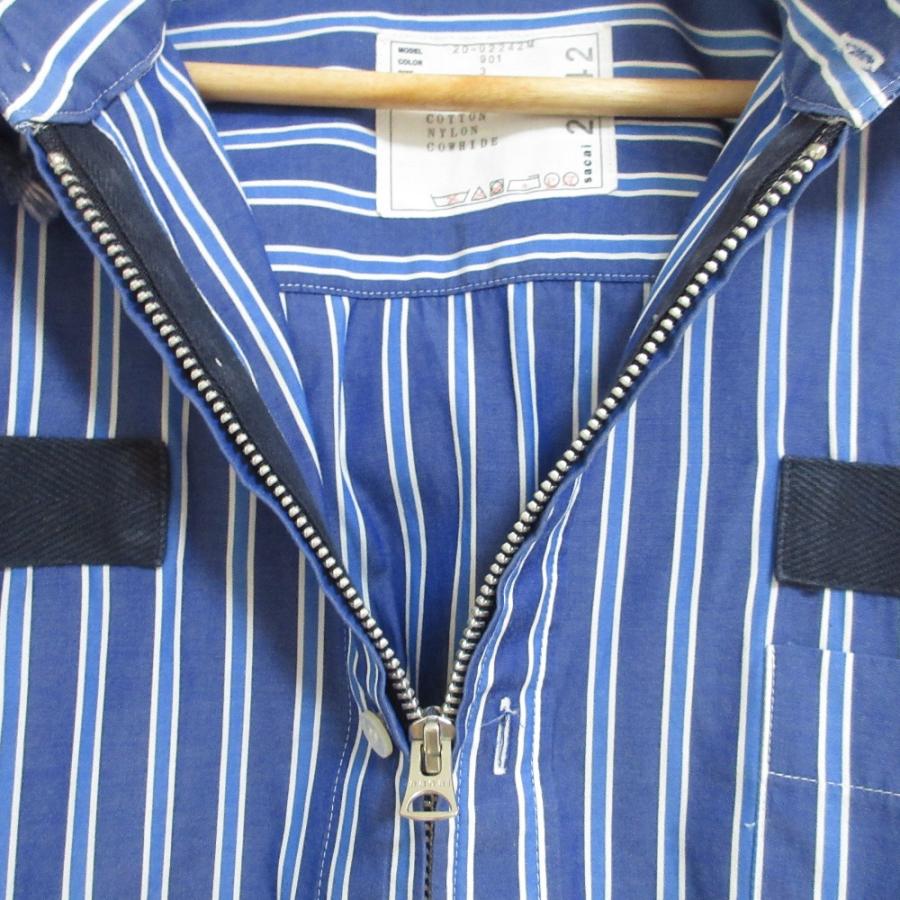 sacai（サカイ） 良品 フードドッキング ストライプ柄シャツ 20-02242M