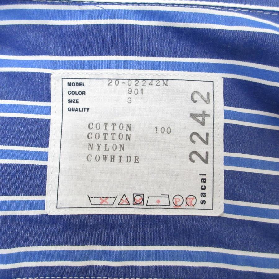 sacai（サカイ） 良品 フードドッキング ストライプ柄シャツ 20-02242M