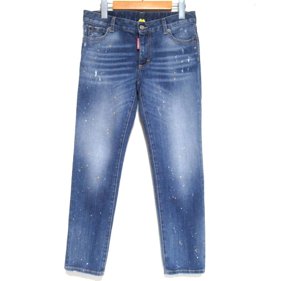 美品 ディースクエアード DSQUARED2 2023 デニムパンツ ダメージ加工 