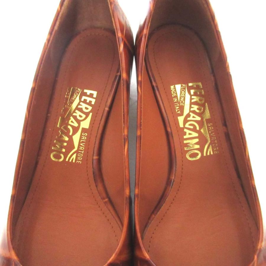 新品同様 Salvatore Ferragamo サルヴァトーレフェラガモ クロコ型押し