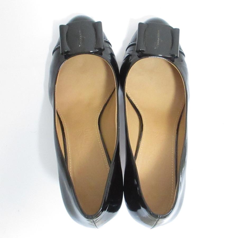 展示品】Ferragamo ヴァラ ストラップパンプス 7D 24.5cm Salvatore 