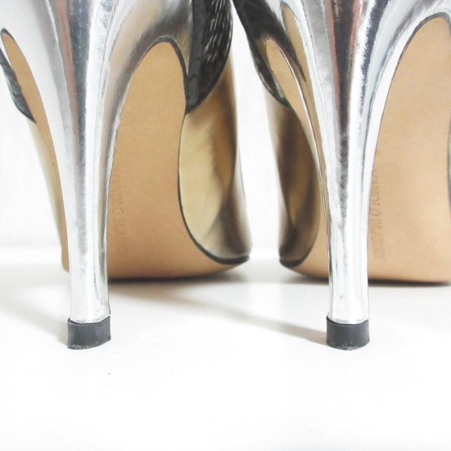 MANOLO BLAHNIK（マノロブラニク） 良品 配色 切替 レザー ハイヒール