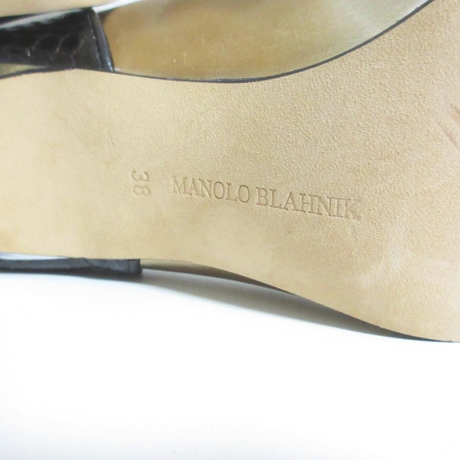 MANOLO BLAHNIK（マノロブラニク） 良品 配色 切替 レザー ハイヒール