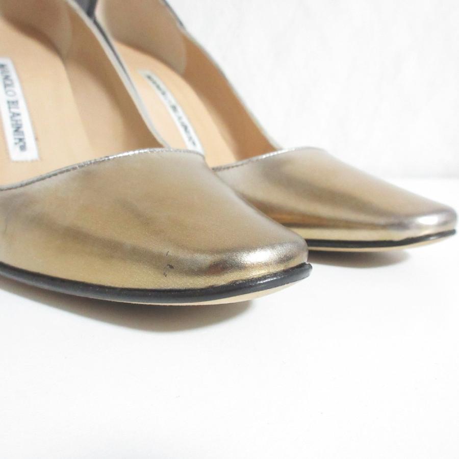 MANOLO BLAHNIK（マノロブラニク） 良品 配色 切替 レザー ハイヒール