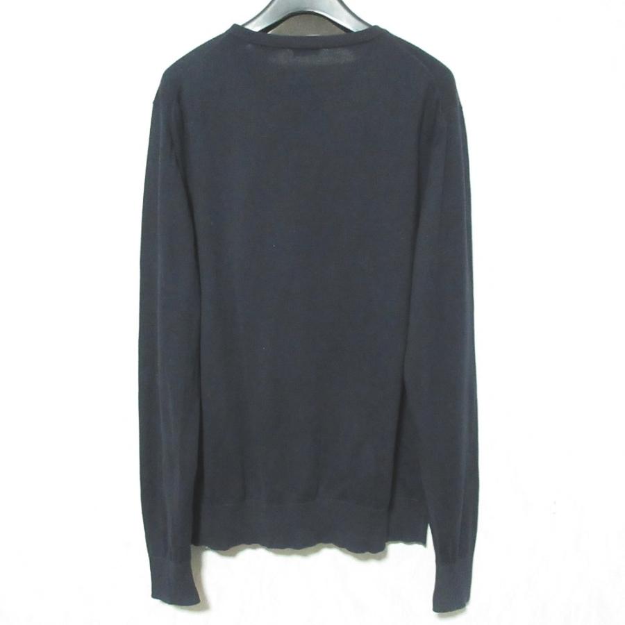 LOEWE ロエベ ハイゲージコットン ニットカットソー サイズL ネイビー メンズ 古着 中古 USED LOEWE（ロエベ） ハイゲージコットン ニットカットソー サイズL