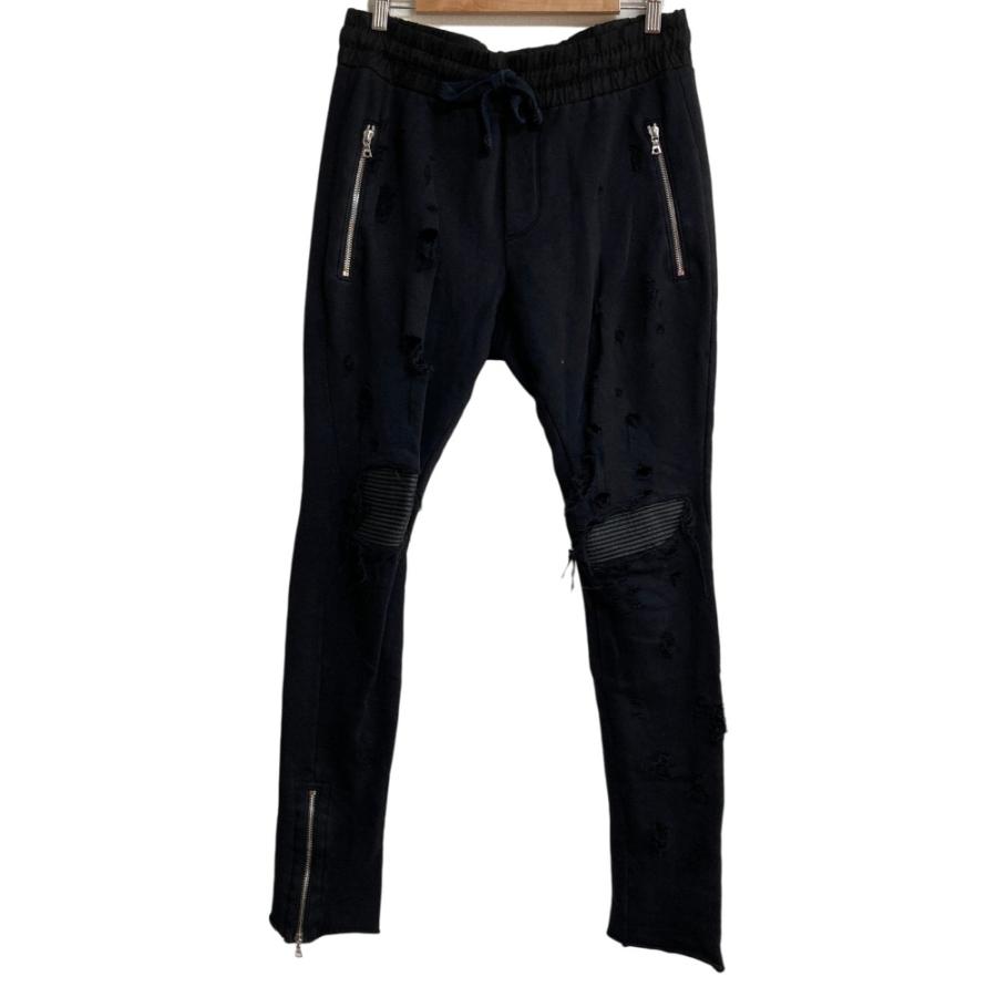 AMIRI（アミリ） 美品 ダメージ加工 レザーパッチ バイカー スウェット