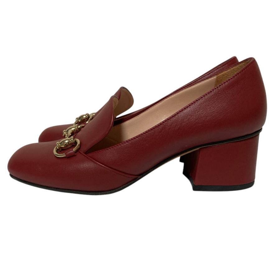 美品 GUCCI ホースビット パンプス パテントレザー 赤 レッド 35 GUCCI（グッチ） 美品 ホースビット チャンキーヒール パンプス 466701