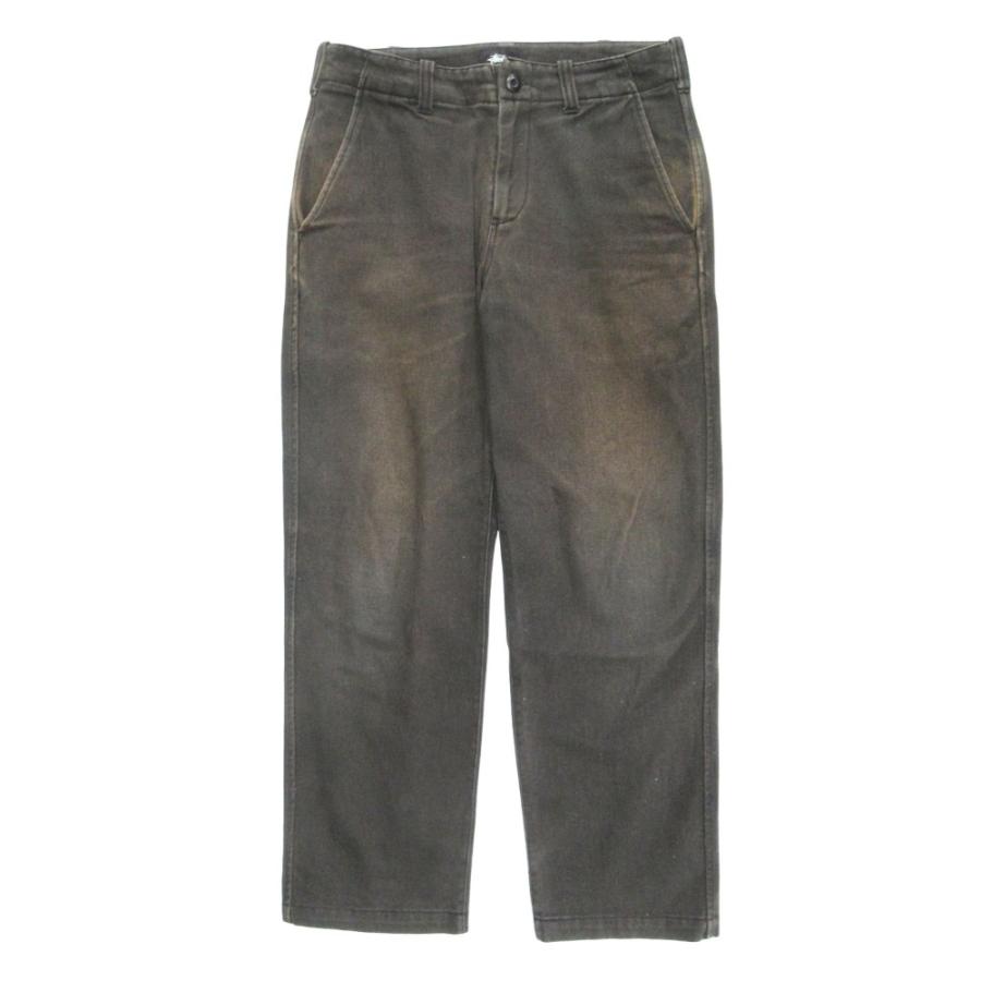 STUSSY（ステューシー） ブラック デニム ワイド パンツ ボトムス ロゴ 