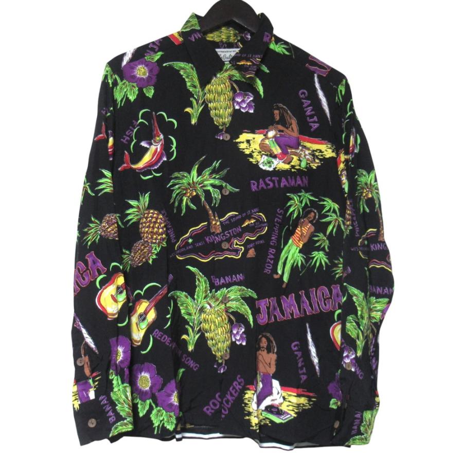 WACKOMARIA ドット　ハワイアンシャツ　シルク　ブラック　L WACKO MARIA（ワコマリア） 美品 JAMAICA L/S HAWAIIAN SHIRT オープン