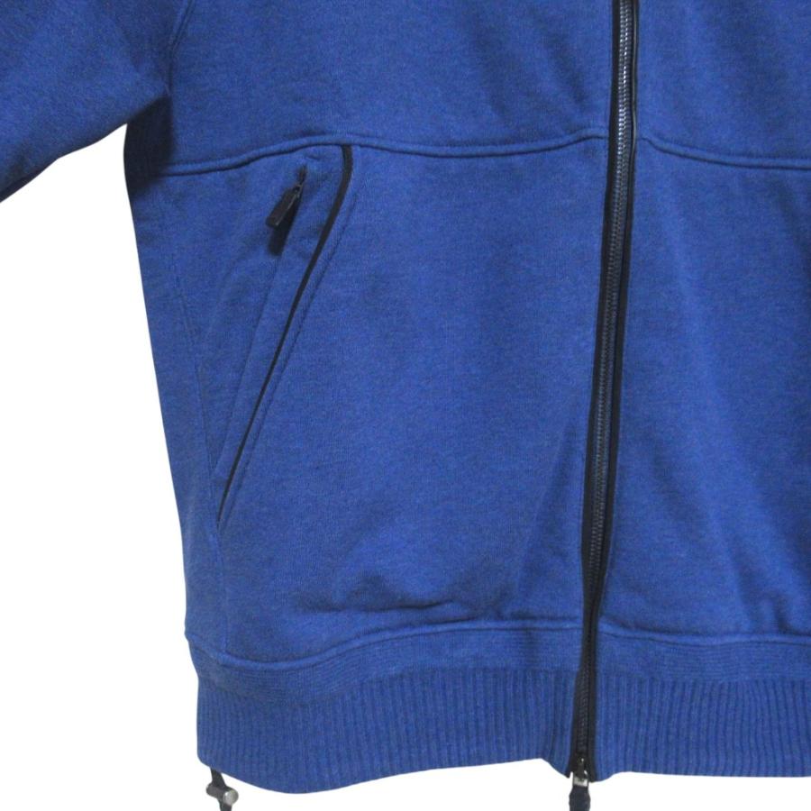 美品 Ermenegildo Zegna エルメネジルドゼニア パイピングレザー コットンスウェット ジップアップ パーカー サイズ48 ブルー メンズ 古着 中古 USED 美品 Ermenegildo Zegna エルメネジルドゼニア パイピングレザー