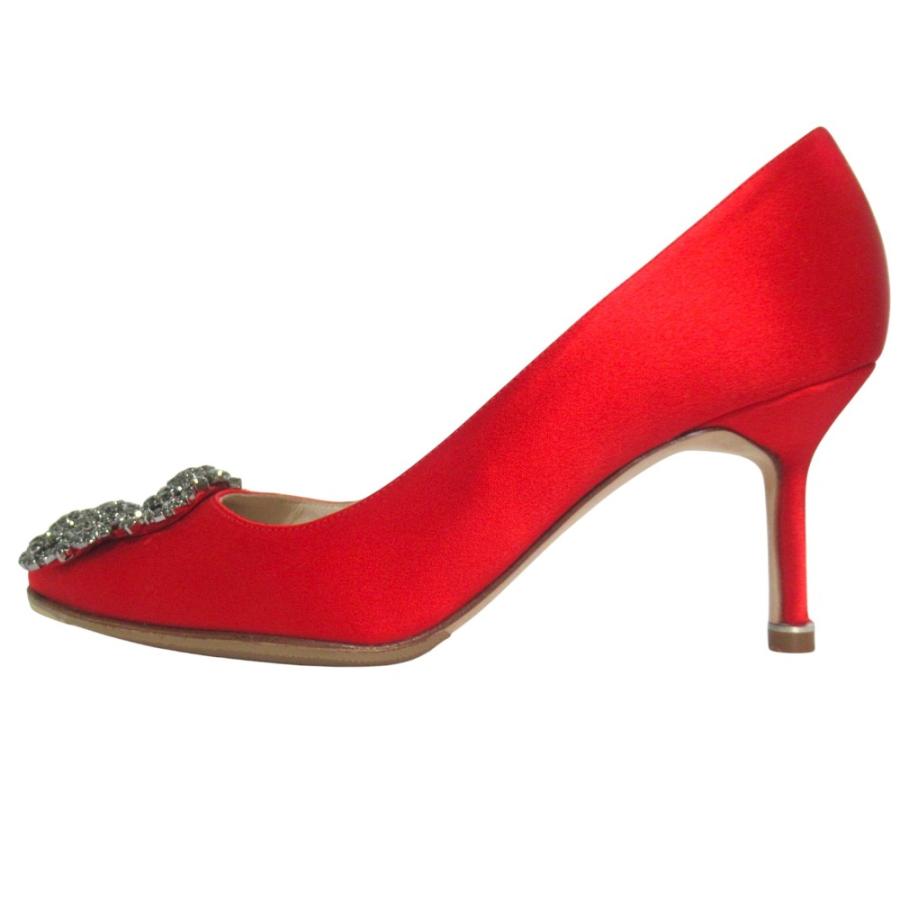 MANOLO BLAHNIK（マノロブラニク） 未使用 ハンギシ モチーフ サテン 