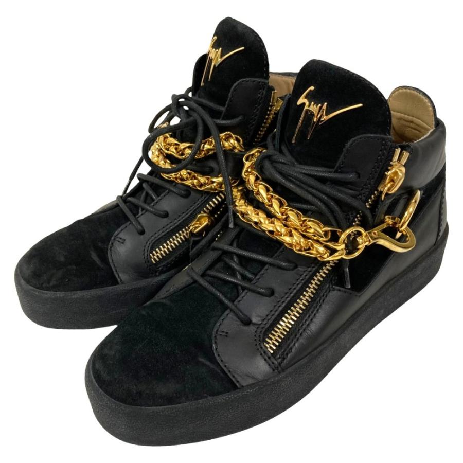 Giuseppe Zanotti（ジュゼッペザノッティ） 美品 チェーン装飾 レザー