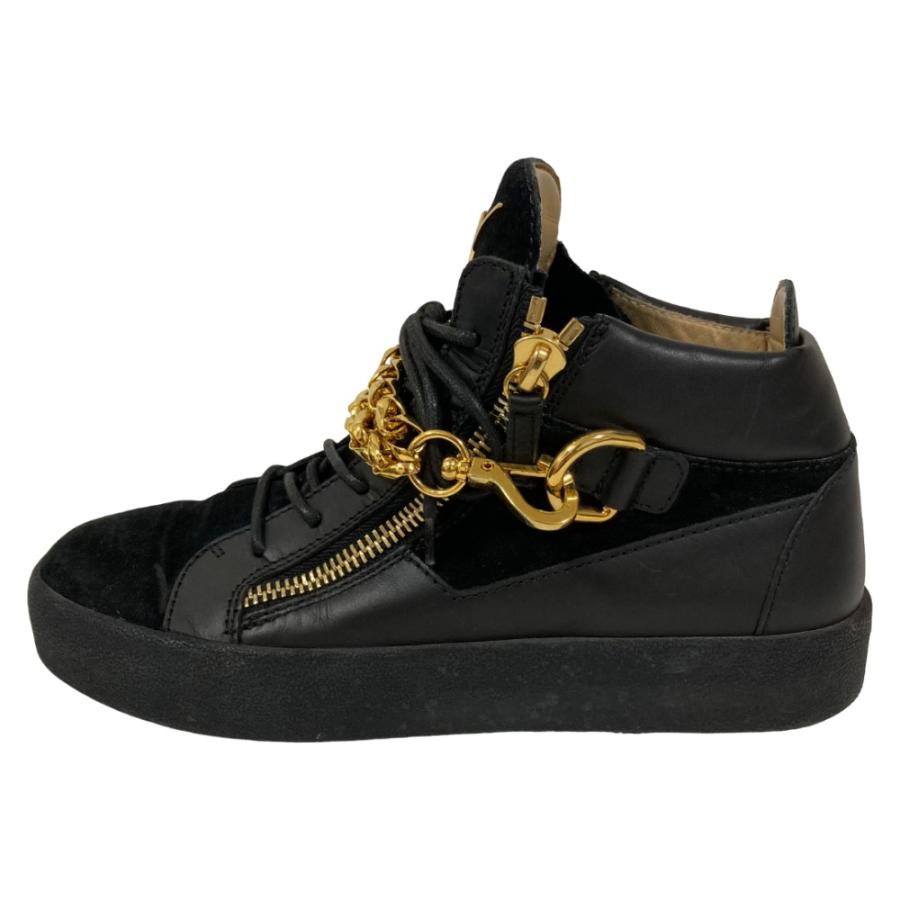 Giuseppe Zanotti シアリングハイカットスニーカー Giuseppe Zanotti（ジュゼッペザノッティ） 美品 チェーン装飾 レザー