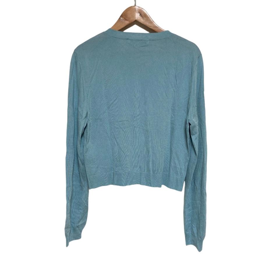 美品 FOXEY NEW YORK フォクシーニューヨーク LE PRINTEMPS ニットカーディガン 41675 サイズ42 ターコイズブルー レディース 古着 中古 USED FOXEY NEW YORK 美品 フォクシーニューヨーク LE PRINTEMPS ニット