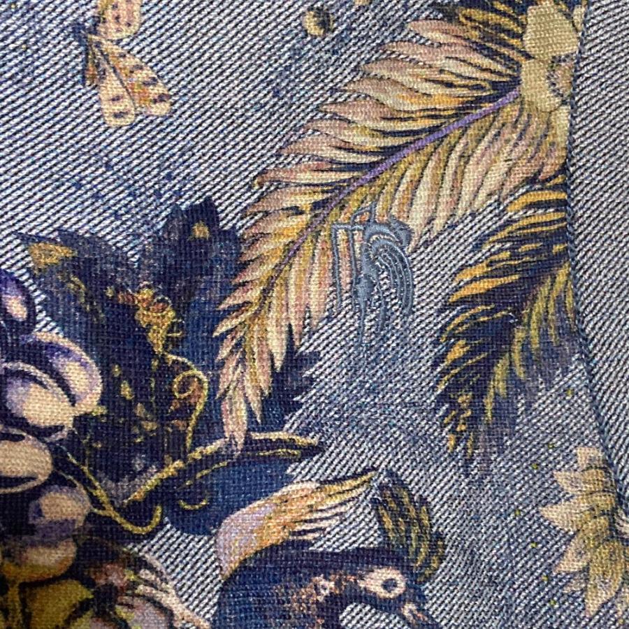 美品 24SS ETRO エトロ バード＆フラワー柄 コットンニットセーター L ブルー系 メンズ 古着 中古 USED ETRO（エトロ） 美品 24SS ETRO バード＆フラワー柄 コットンニット