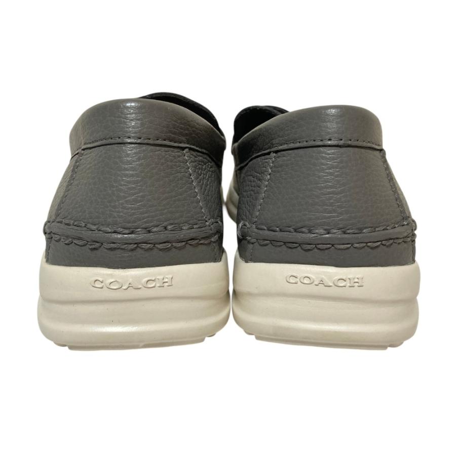 美品 COACH コーチ レザー コインローファー スニーカー FG3513 サイズ9 27cm相当 グレー メンズ 古着 中古_2
