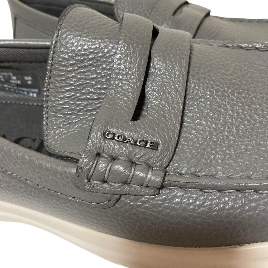 美品 COACH コーチ レザー コインローファー スニーカー FG3513 サイズ9 27cm相当 グレー メンズ 古着 中古_6