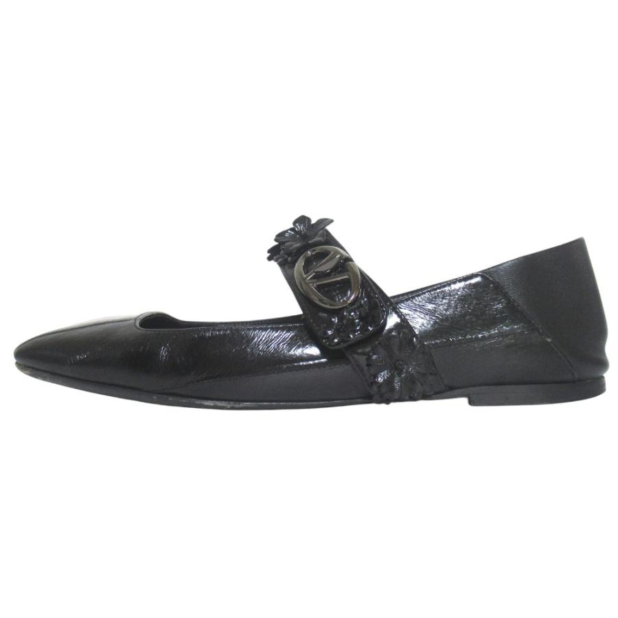 美品GIORGIO ARMANI 黒ベルベット メリージェーン 37 1/2 【公式