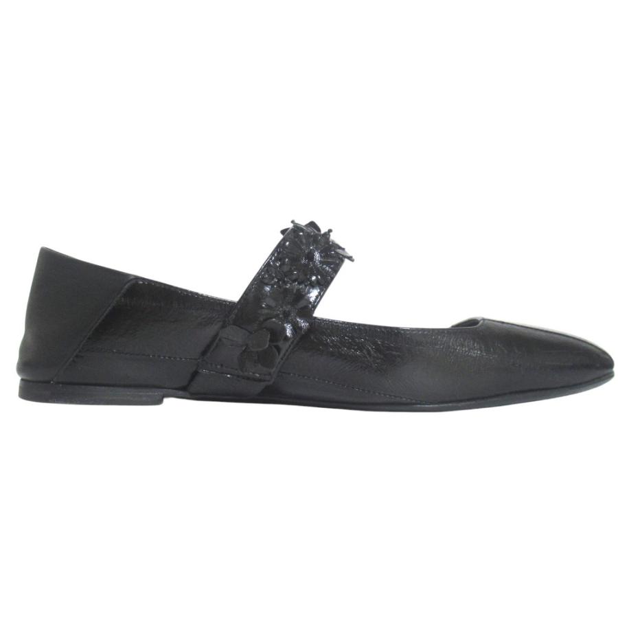 美品GIORGIO ARMANI 黒ベルベット メリージェーン 37 1/2 【公式
