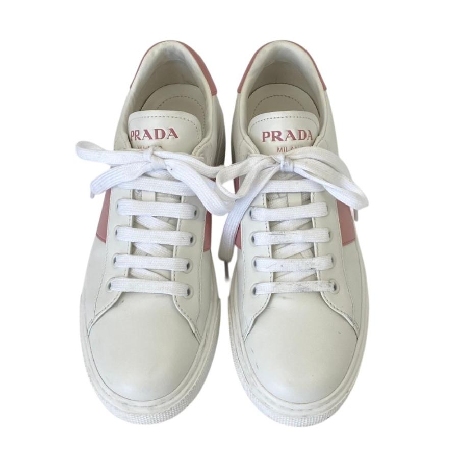 PRADA（プラダ） 美品 ロゴ レザー ローカットスニーカー 1E223M 37 