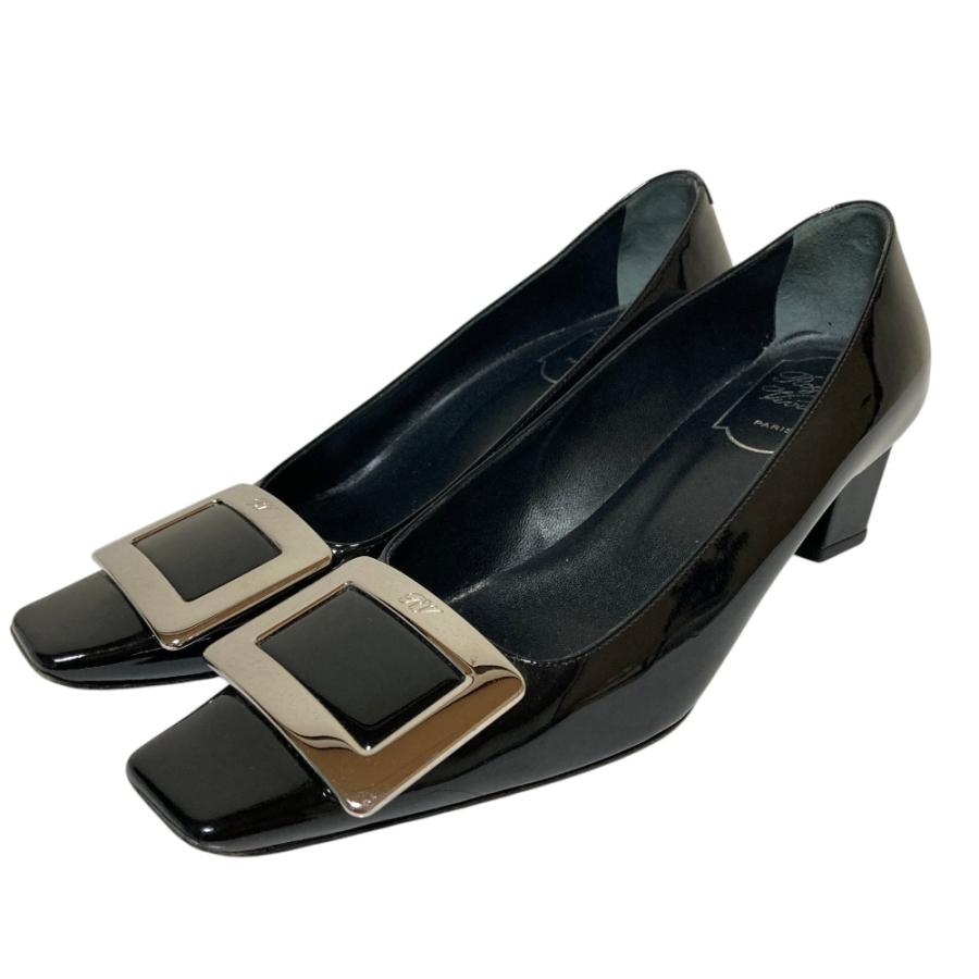 【美品】ロジェヴィヴィエ　スクエアバックル　ポインテッドトゥ　ピンヒール Roger Vivier（ロジェヴィヴィエ） 美品 ベルヴィヴィエ スクエア