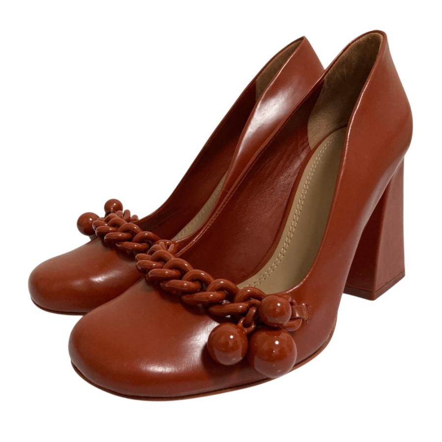 TORY BURCH（トリーバーチ） 美品 チェーン装飾 チャンキーヒール 