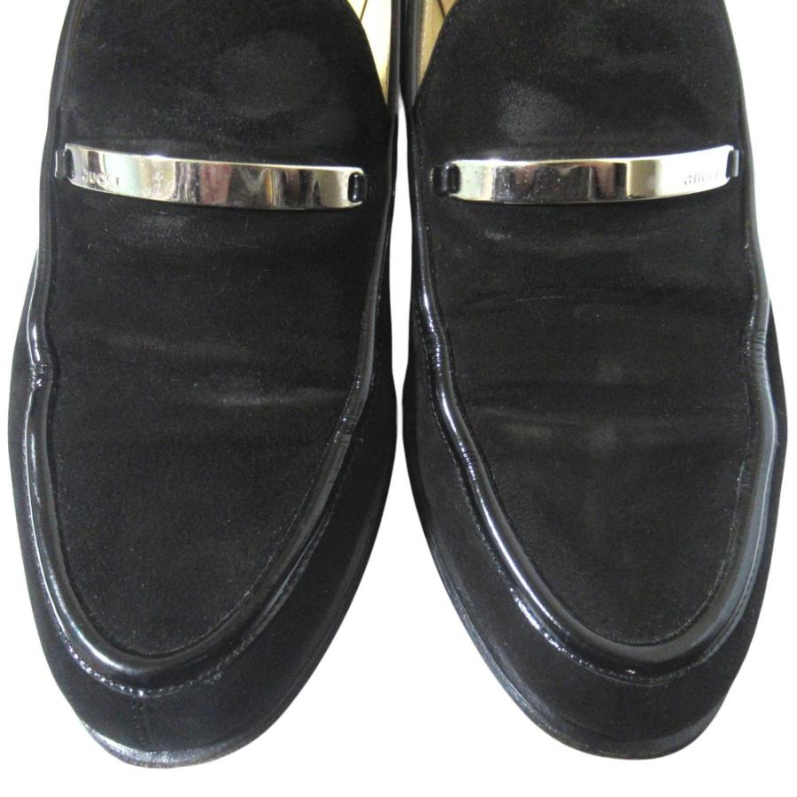 GUCCI（グッチ） 良品 ロゴプレート スエード レザー ローファー 