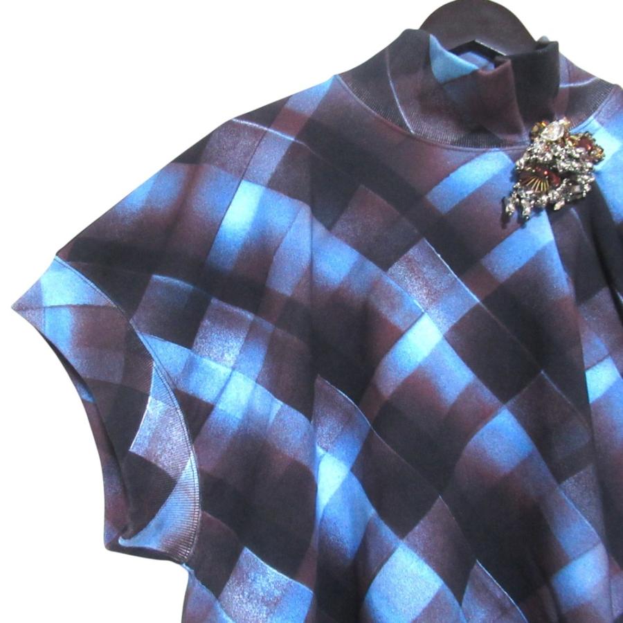 美品 25AW DRIES VAN NOTEN ドリスヴァンノッテン ビジュー装飾 チェック柄 スウェットシャツ トレーナー XSサイズ マルチカラー レディース 古着 中古_2