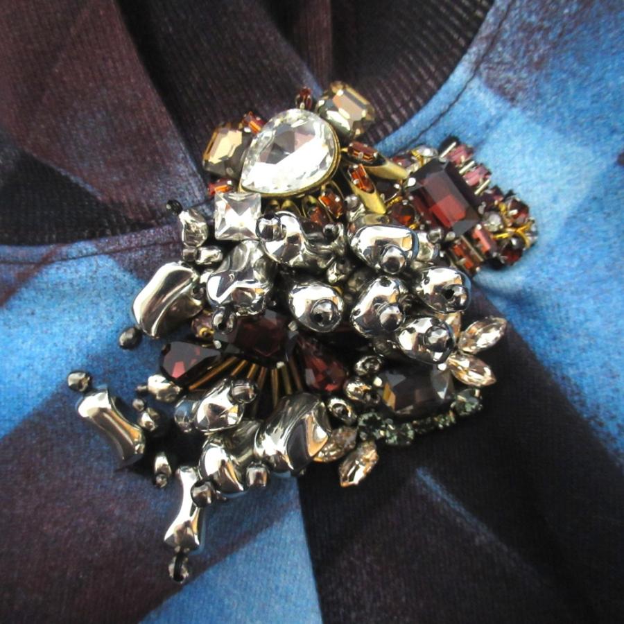 美品 25AW DRIES VAN NOTEN ドリスヴァンノッテン ビジュー装飾 チェック柄 スウェットシャツ トレーナー XSサイズ マルチカラー レディース 古着 中古_3