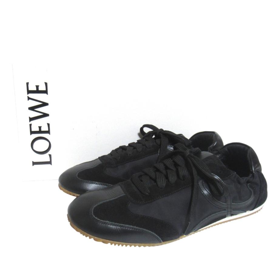 美品 ロエベ LOEWE スニーカー アナグラム ローカット レザー シューズ