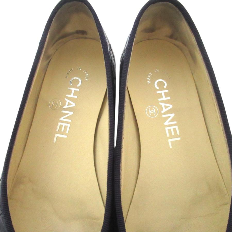 CHANEL（シャネル） 良品 ココマーク リボン マトラッセ バレリーナ