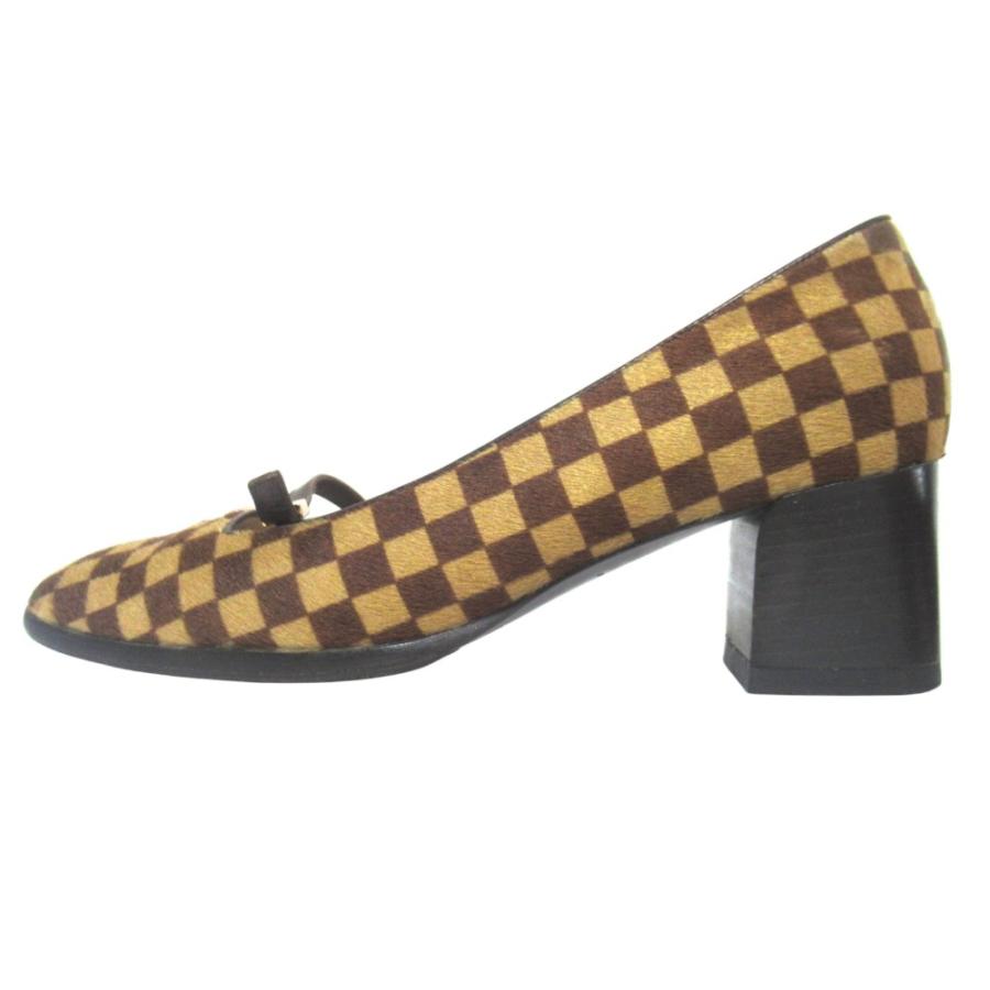 本日価格 美品　Louis Vuitton ダミエ　ハラコ　ハイヒール　38 LOUIS VUITTON（ルイ・ヴィトン） 良品 ダミエソバージュ ハラコレザー