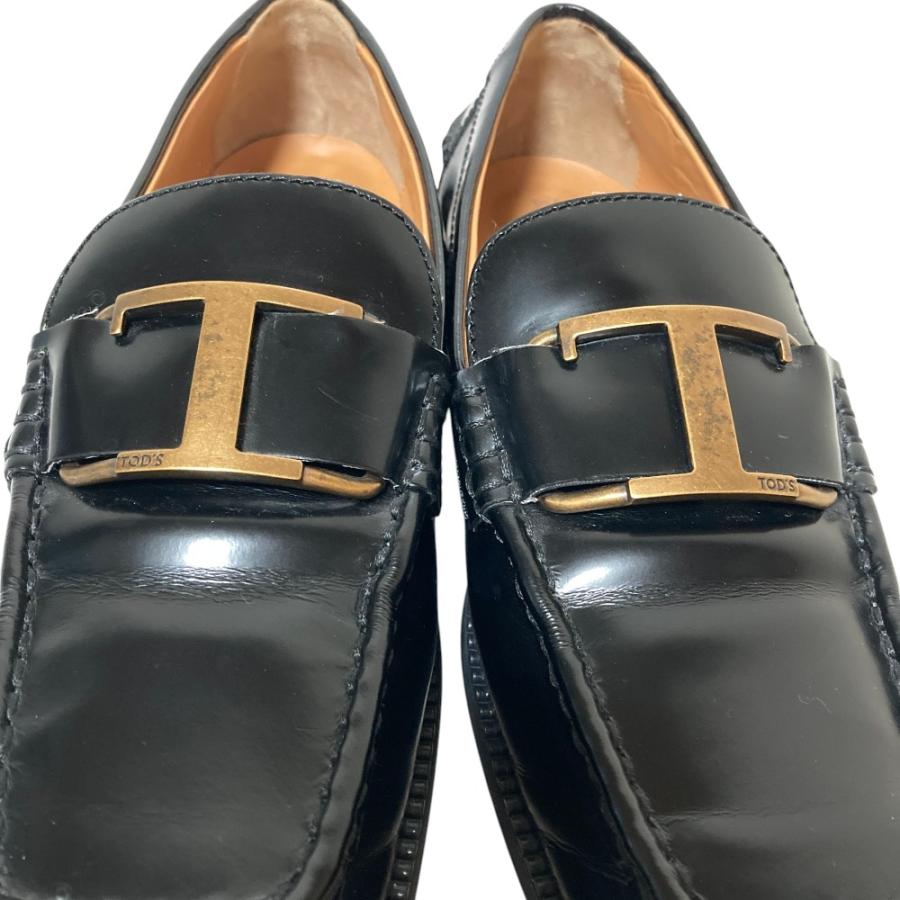 美品 TOD'S トッズ Tタイムレス スクエアトゥ レザー ローファー