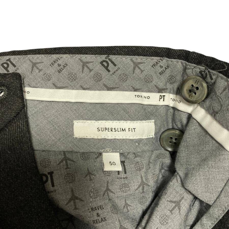 美品 PT TORINO ピーティートリノ 裾ダブル ストレッチ ウール スラックスパンツ サイズ50 グレー メンズ 古着 中古 USED PT TORINO 美品 ピーティートリノ 裾ダブル ストレッチ ウール