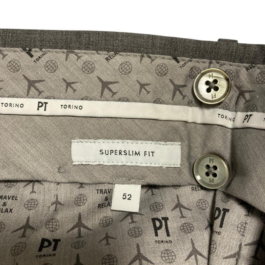 美品 PT TORINO ピーティートリノ SUPERSLIM FIT ストレッチ ウール スラックスパンツ サイズ52 グレー メンズ 古着 中古 USED PT TORINO 美品 ピーティートリノ SUPERSLIM FIT ストレッチ ウール