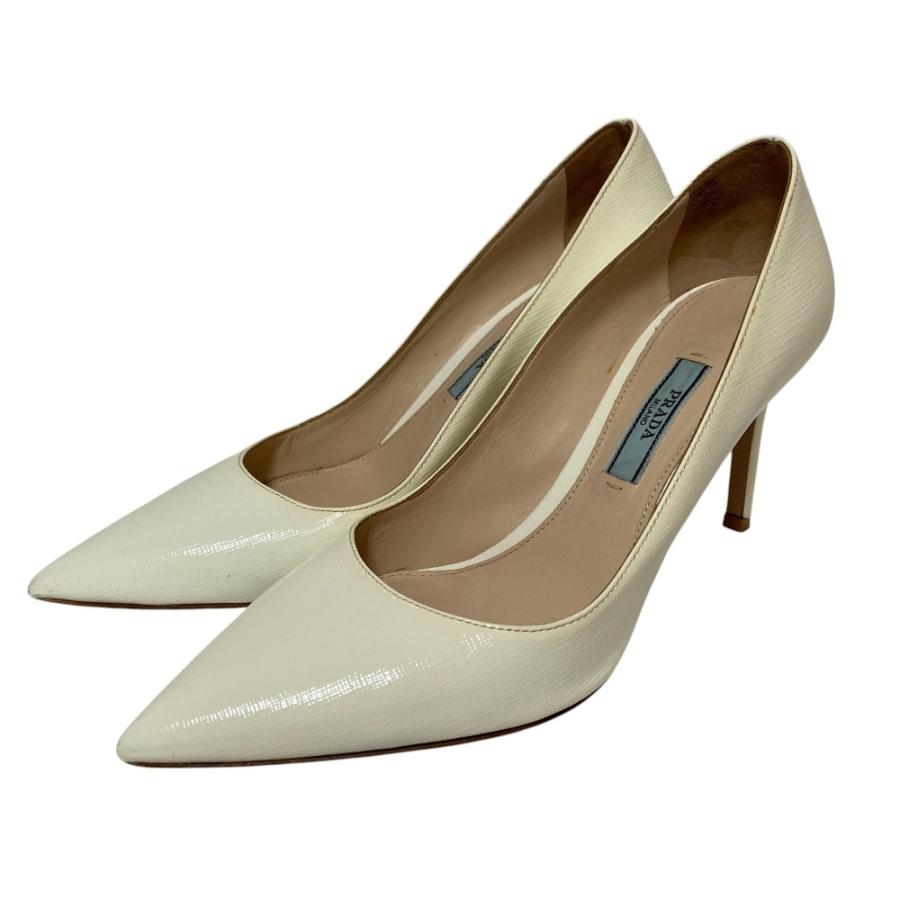 美品 PRADA パンプス 美品】PRADA プラダ レザー パンプス 黒 36